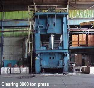 3000 ton Clearing 1971 stamping press with slides and moving bolster for sale