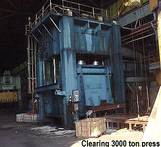 Rare 1971 Clearing 3000 ton spamping press in great condition for sale at liquidation price.