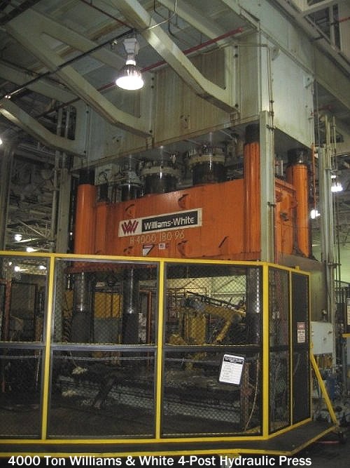 Used 1999 Williams and White 4 Post hydrauluc press model H-4000-180-96 for sale