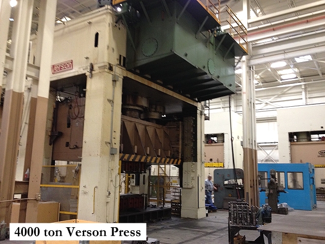 Used Verson 4000 ton hydraulic press Model 4000-HD3-184 for sale at Techmachinery.com