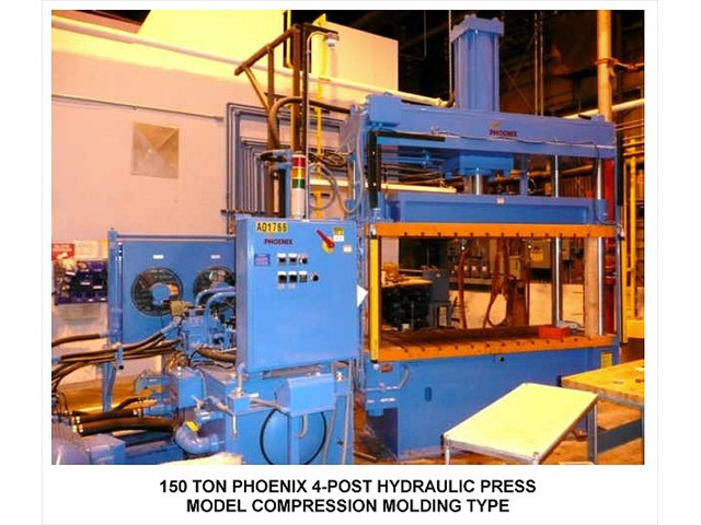 150 TON PHOENIX 4-POST HYDRAULIC compression molding PRESS 