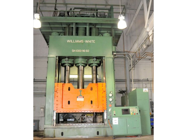 used 1000 ton Down acting hydraulic press made by Williams and White