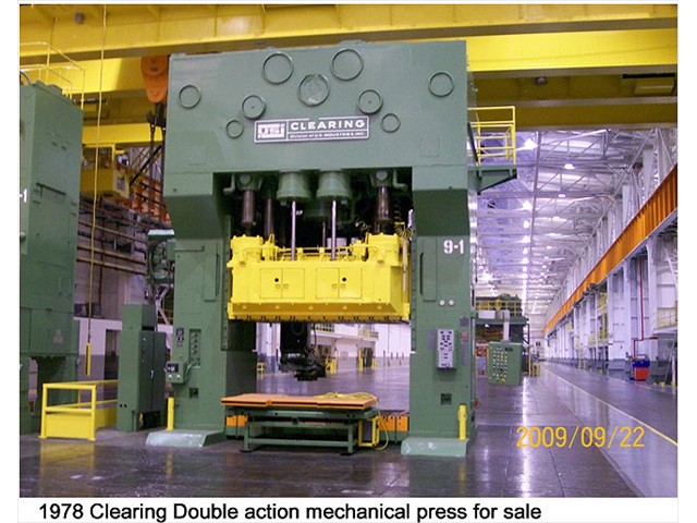 1200 ton Clearing Top Drive Double Action Press Model: CLEARING D4-1200-700-144-84 