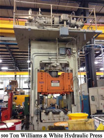 used Williams and White 500 ton hydraulic press for sale